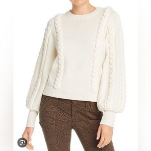 Joie sweater with wide braided trim details. Balloon sleeves. Worn once. SZ S.